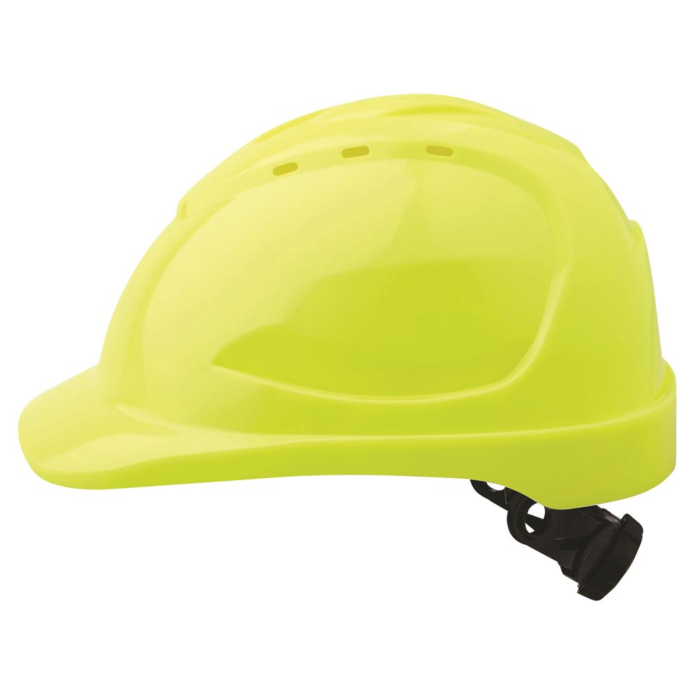 ABS Lightweight Durable Hard Safety Helmet Vented with Ratchet Harness
