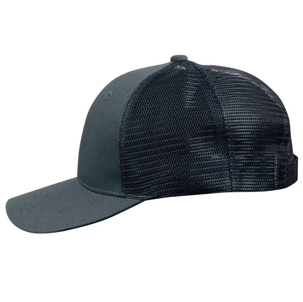Cotton Trucker Cap With Nylon Mesh Back