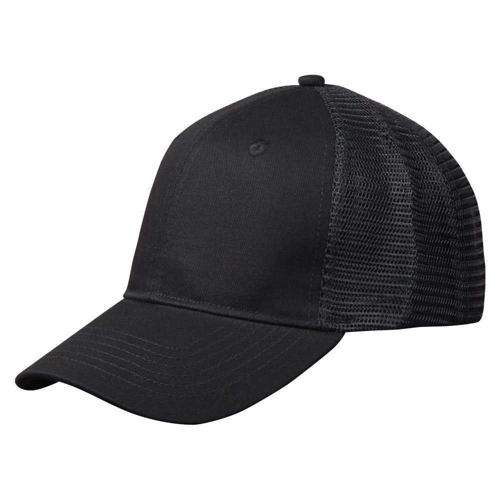 Cotton Trucker Cap With Nylon Mesh Back
