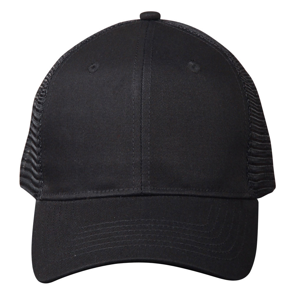 Cotton Trucker Cap With Nylon Mesh Back
