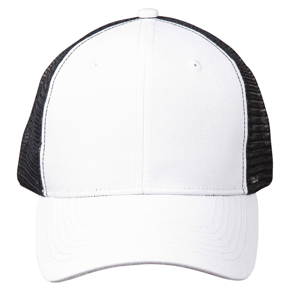 Cotton Trucker Cap With Nylon Mesh Back