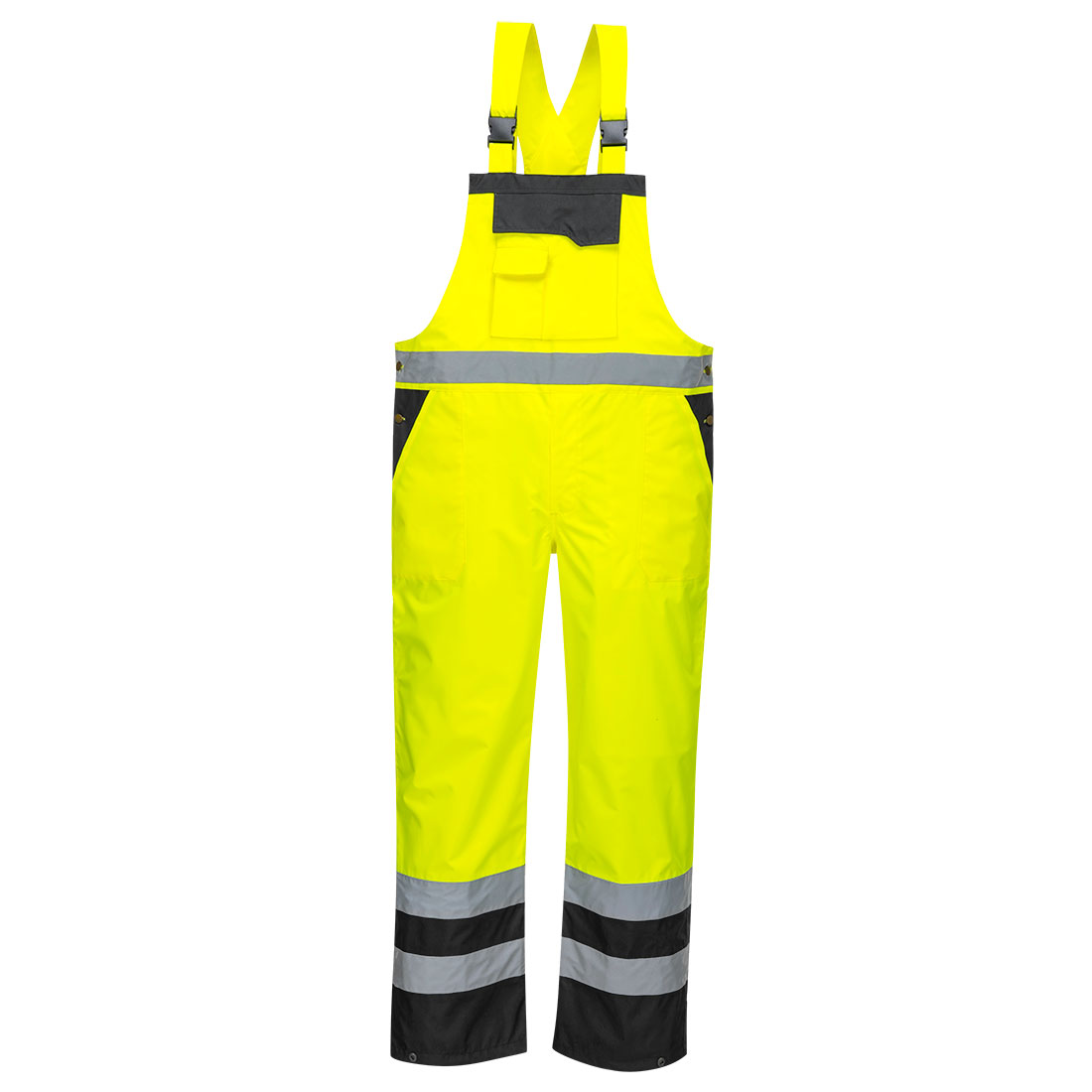 Hi-Vis Bib & Brace with Contrast Panels Against Dirt