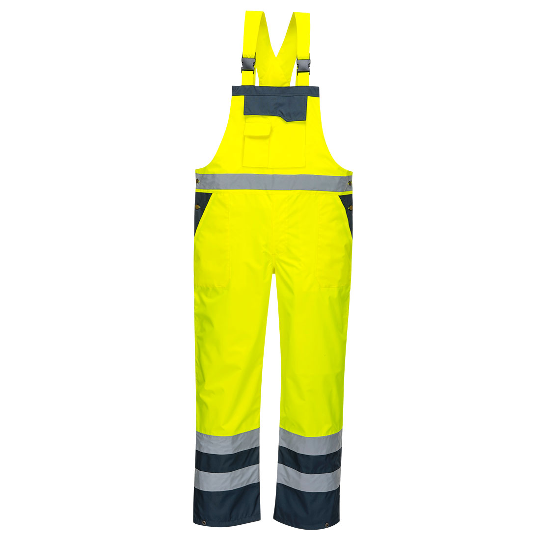 Hi-Vis Bib & Brace with Contrast Panels Against Dirt