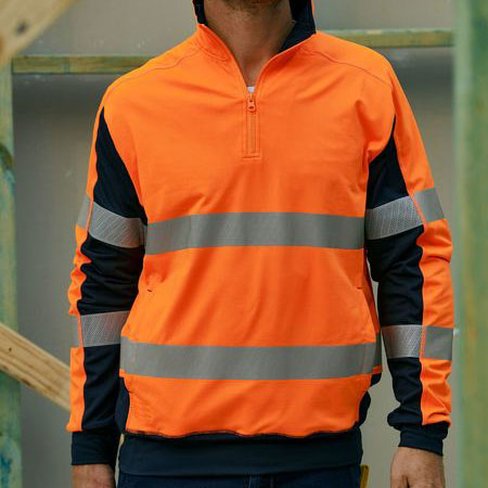 Hi Vis Two Tone Breathable Warming Fleece Pullover with Heat Transfer