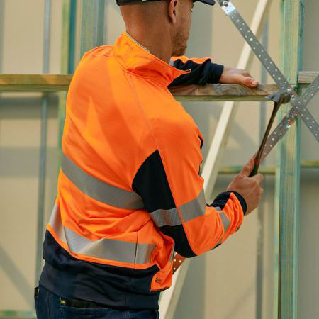 Hi Vis Two Tone Breathable Warming Fleece Pullover with Heat Transfer