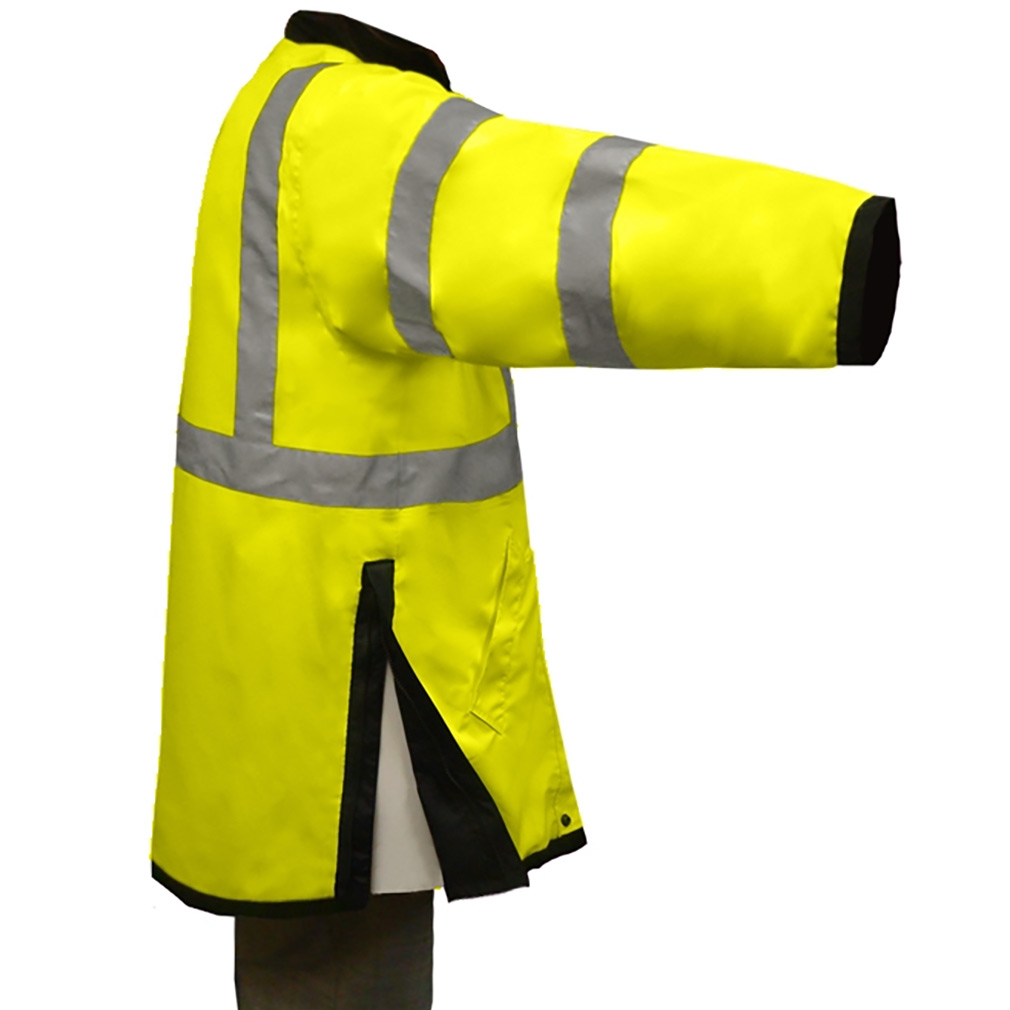 Hi-Vis Lime Reversible Waterproof Mid-Length Raincoat Class 3