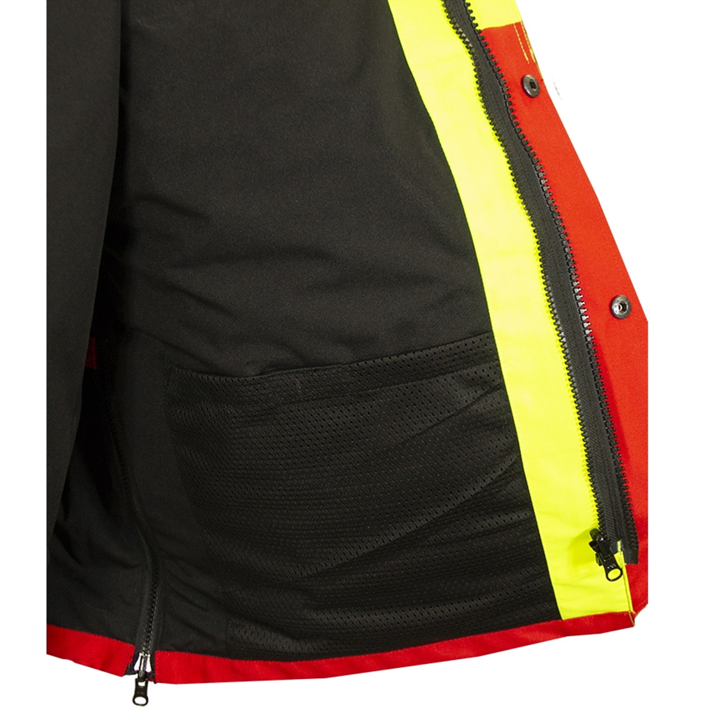 Hi-Vis 2-Tone Lime & Red Waterproof Responder Parka