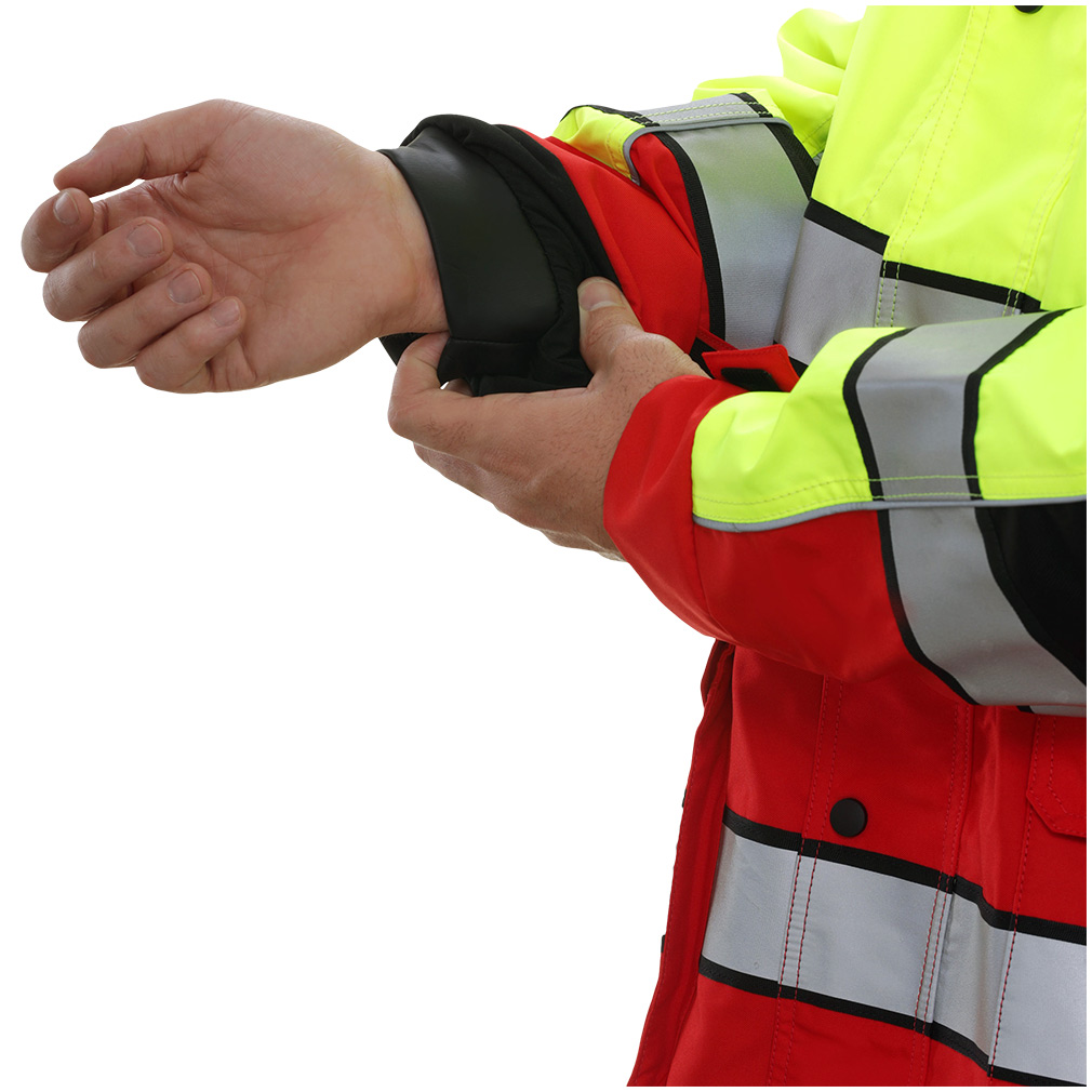 Hi-Vis 2-Tone Lime & Red Waterproof Responder Parka