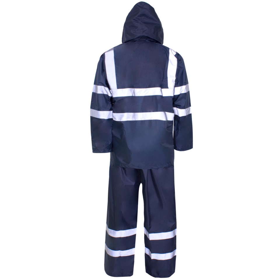 Hi-Vis Lightweight Nylon/PVC Raincoat with Pants