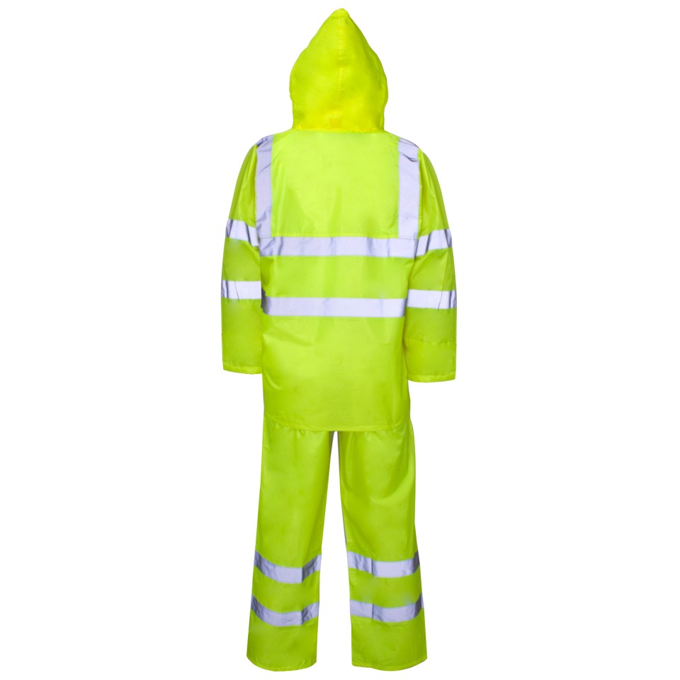 Hi-Vis Lightweight Nylon/PVC Raincoat with Pants