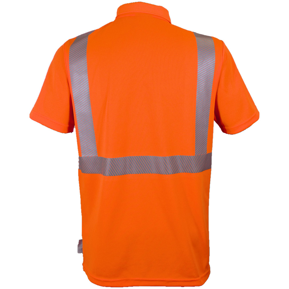 Hi Vis Breathable Wicking Safety Polo Shirts with Flexible 3M™ Segmented Tape