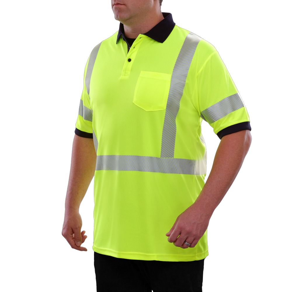 Hi-Vis Lime Comfortable Soft Safety Polo Shirt Man\Woman with Heat Transfer Tape