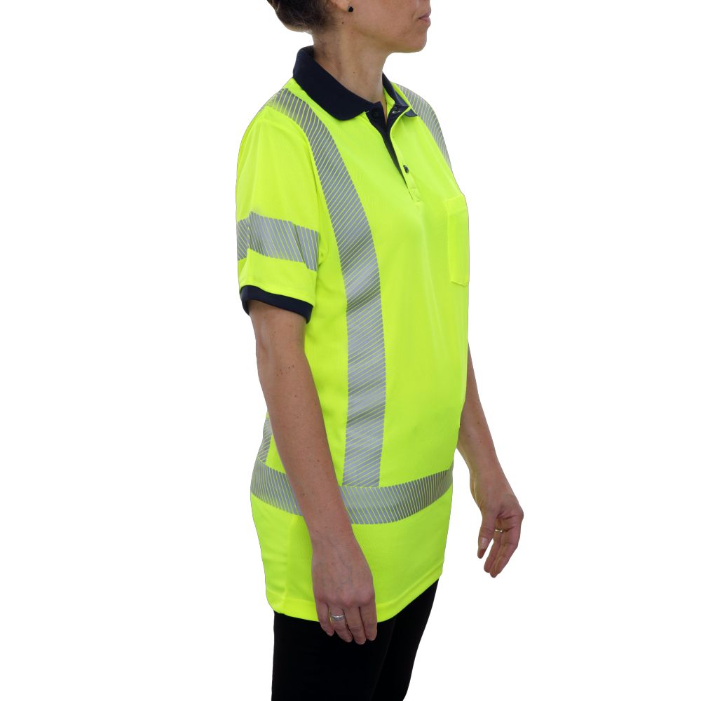 Hi-Vis Lime Comfortable Soft Safety Polo Shirt Man\Woman with Heat Transfer Tape