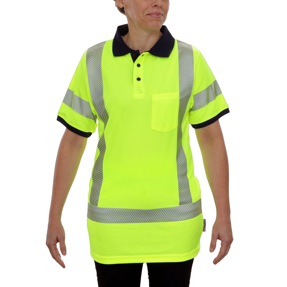 Hi-Vis Lime Comfortable Soft Safety Polo Shirt Man\Woman with Heat Transfer Tape