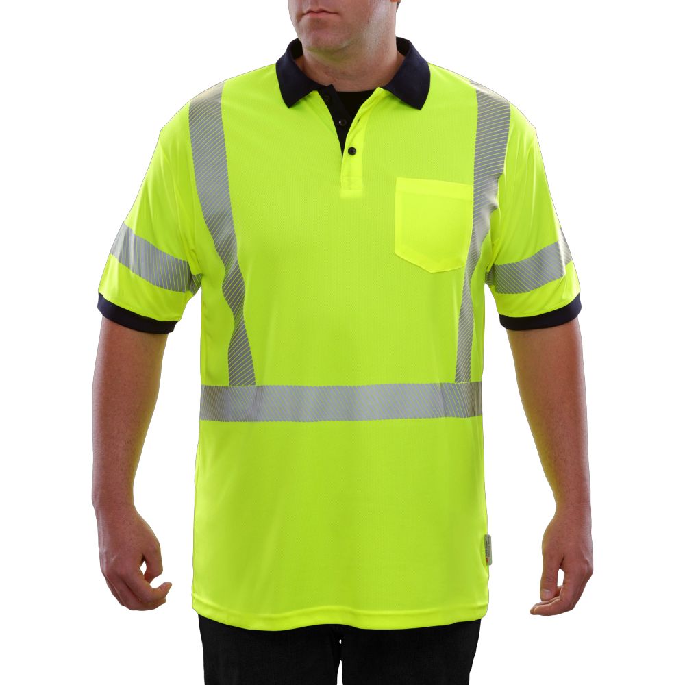 Hi-Vis Lime Comfortable Soft Safety Polo Shirt Man\Woman with Heat Transfer Tape