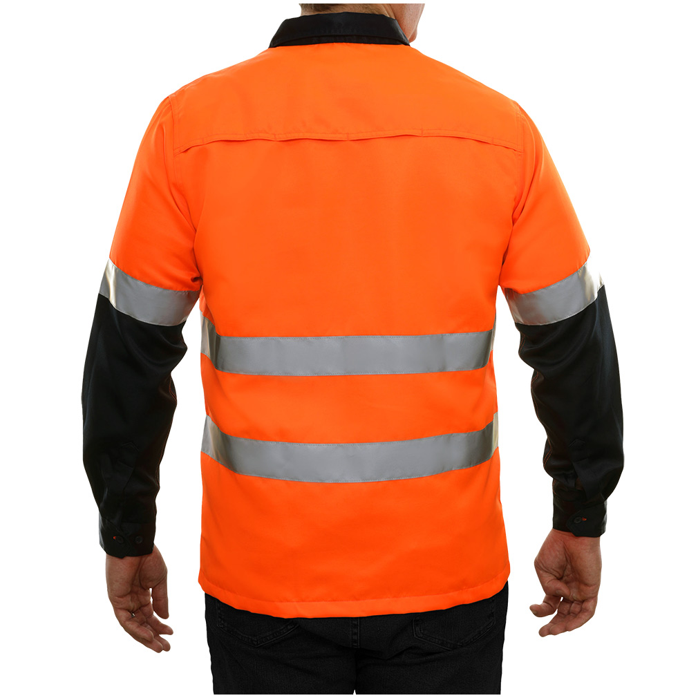Hi-Vis Durable 2-Tone Long Sleeve Safety Work Shirt 